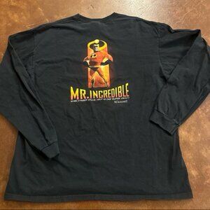 Vintage Mr Incredible Movie Promo Shirt Long Sleeve Disney Men 2xl Black Rare